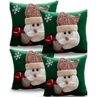 Genérico - Set De 4 Fundas De Cojin Para Navidad 3D B9