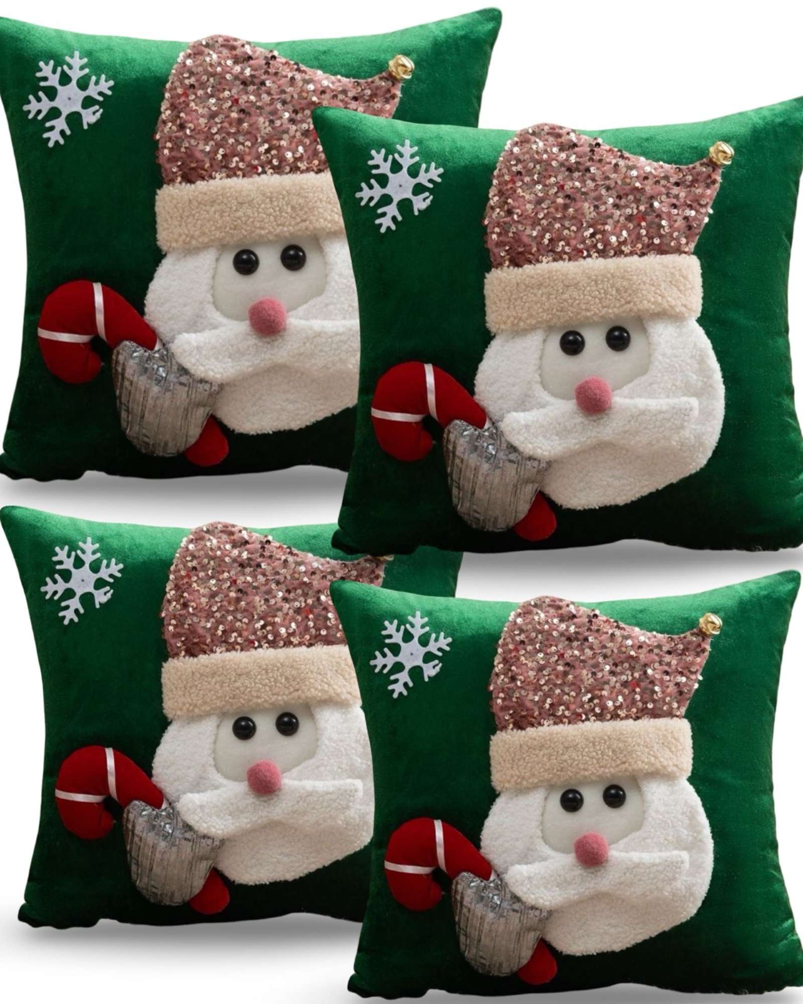 Genérico - Set De 4 Fundas De Cojin Para Navidad 3D B9