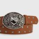 thumbnail image 3 of Cinturón Cowboy Mujer Con Tachas Hebilla Corazón Western marron Talla Única, 3 of 3