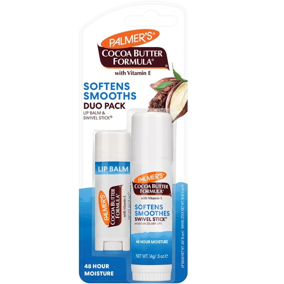 Bálsamo labial y barra giratoria con fórmula de manteca de cacao Duo Pack Palmer's