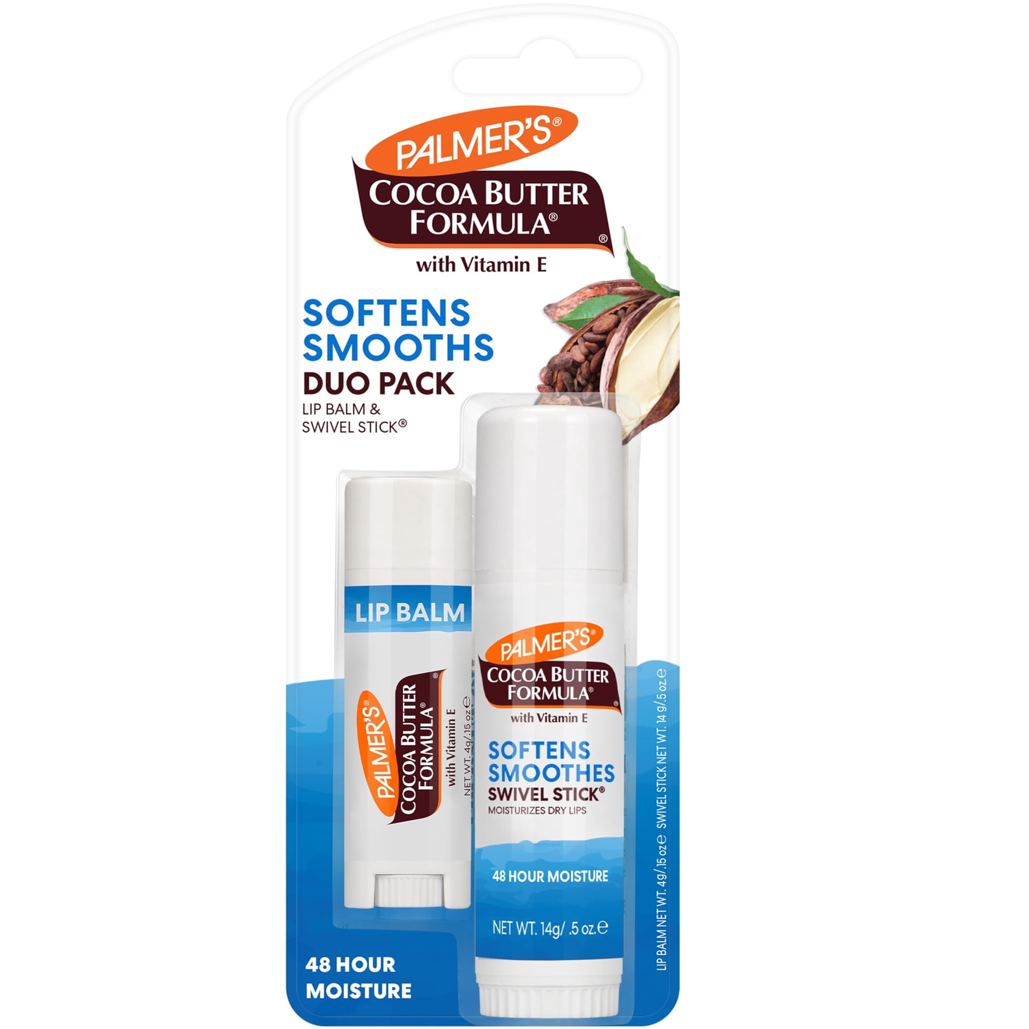 Bálsamo Labial Y Barra Giratoria Con Fórmula De Manteca De Cacao Duo Pack Palmer's