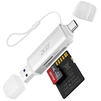 Lector De Tarjetas Sd Acer Usb C Dual Slots Usb 3.0 Type C Plateado