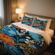 thumbnail image 1 of Floral Art Duvet Cover Set Digital Printed AllSeason Comfortable Polyester Bedding Set with Zipper Closure, 1 of 1