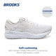 thumbnail image 2 of Zapatillas de running neutrales Brooks Ghost 16 para mujer en blanco, 2 of 6