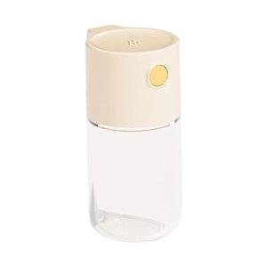 Magideal - Recipientes Para Condimentos, Salero Con Límite De Vidrio, Accesorio De Cocina Para Barbacoa Portátil Tipo Empuje, Tarro Para Condimentos, Dispensador Blanco