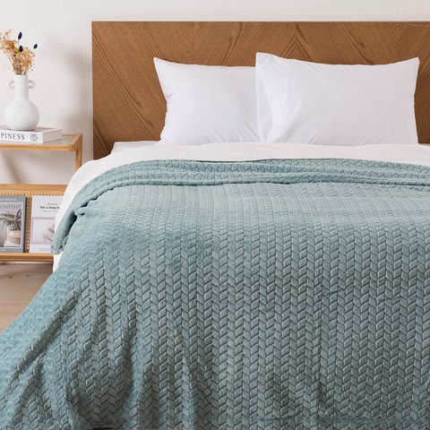 Mashini - Frazada Jqd Flannel Nevada 2 P Celeste