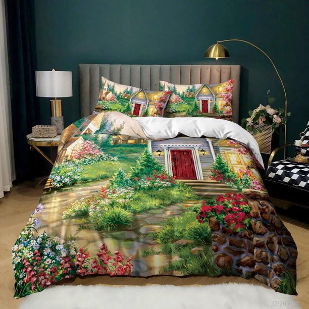 Landscape Gift Quilt Duvet Cover Set Bedding Double3-Piece Bedding Set