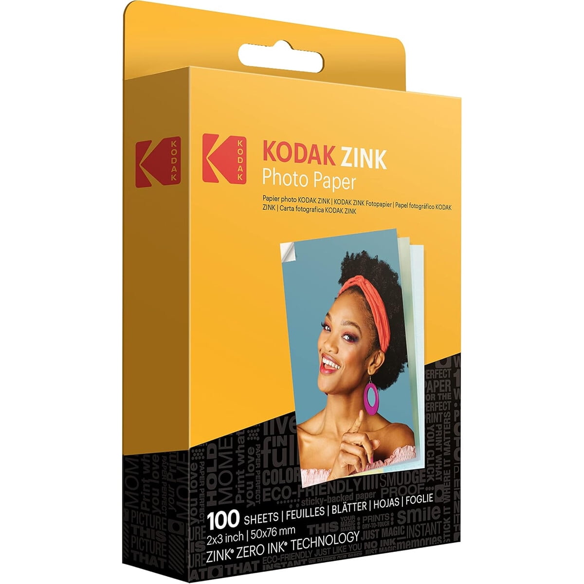 Papel Fotografico Kodak Zink 2x3 100 Hojas Adhesivo