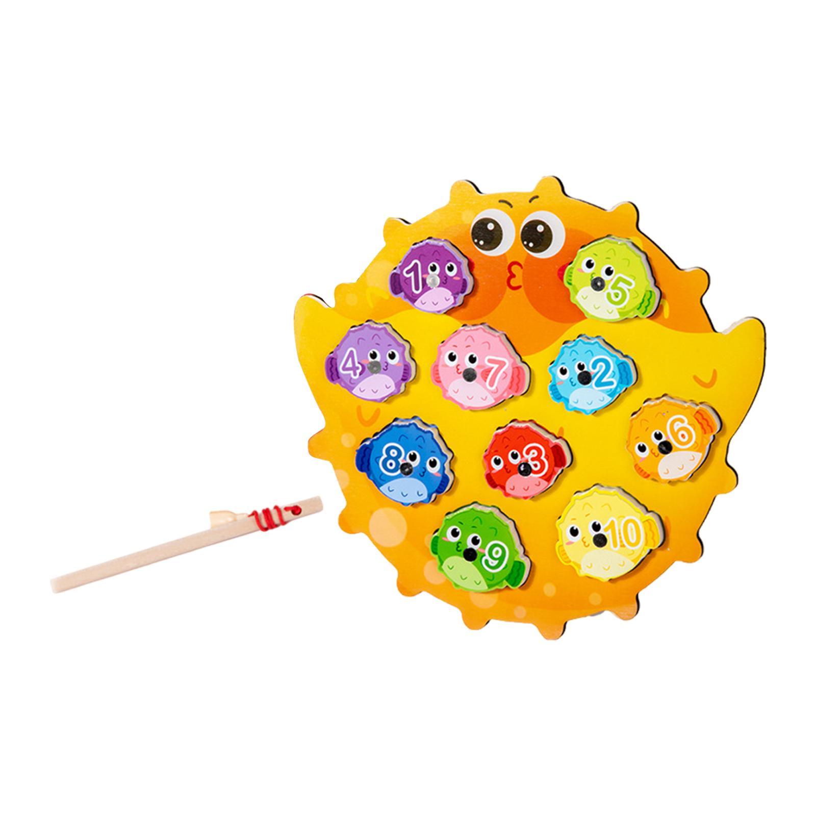 Bothyi - Juguetes De Madera Juego De Pesca Clasificación De Colores Montessori Para Niños Regalos De Fiesta De Bebé Pez Globo
