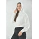 thumbnail image 3 of Poleron Crop Mujer Blanco Con Capucha Talla L, 3 of 3