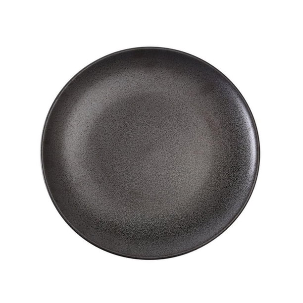 Plato Yanco DB-107, redondo, con forma de cupé, 7 pulgadas, negro mate, paquete de 36