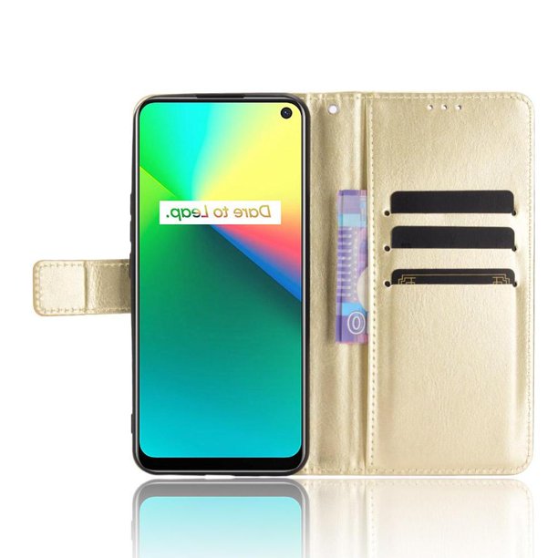 Funda tipo libro para Realme C17, cartera todo‑en‑uno, funda multifuncional con tarjetero y correa de muñeca desmontable