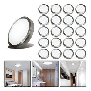 Genérico - 20 Foco Plafon Led Redondo Sobrepuesto 24W Luz Fria Niquel