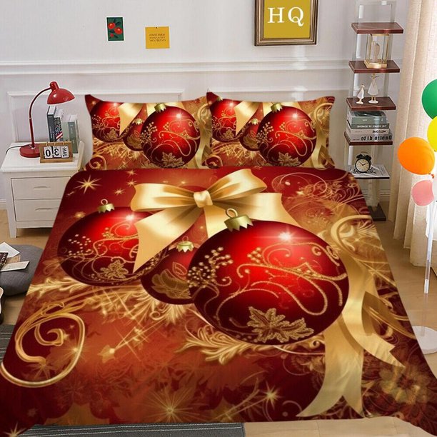 Christmas Gift Santa Claus Children's Quilt Duvet Cover Set Bedroom Decor3-Piece Bedding Set