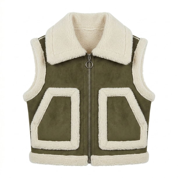 Chaleco Borrego Unisex Sin Mangas Invierno Estilo Europeo