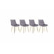 thumbnail image 4 of Pack de 4 Silla Comedor Tercio Roma Patas Doradas - Gris, 4 of 5