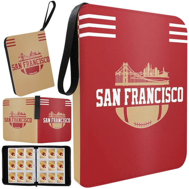 KivolFun Carpeta para tarjetas de fútbol de San Francisco con fundas, 900 bolsillos, 3 anillos, impermeable, resistente al polvo y duradera