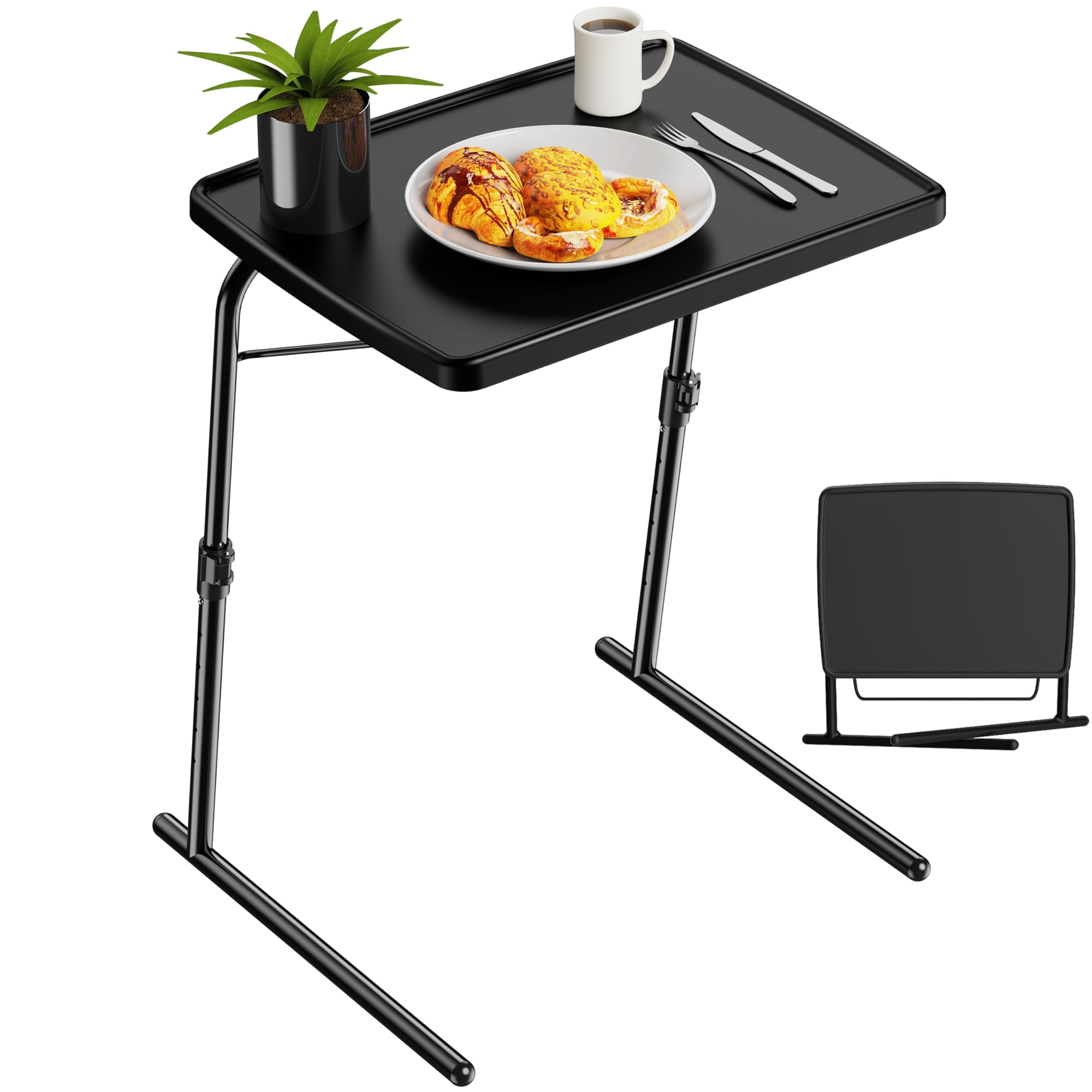 Mesa Auxiliar Plegable Y Ajustable Allpop Para Tv, 43 X 54 X 74 Cm, Negra