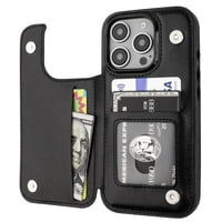 Funda Tipo Cartera Onetop Compatible Con Iphone 16 Pro De 6,3 Pulgadas, Color Negro