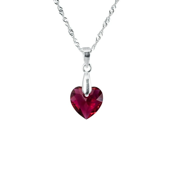 Collar Amor Plata Italiana 925 y Cristal Genuino Scarleth