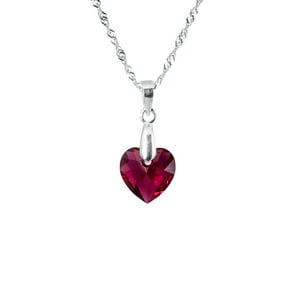 Joyas Montero - Collar Amor Plata Italiana 925 Y Cristal Genuino Scarleth