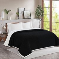 Frazada Andes Chiporro Espiga Negro 1.5 Plaza