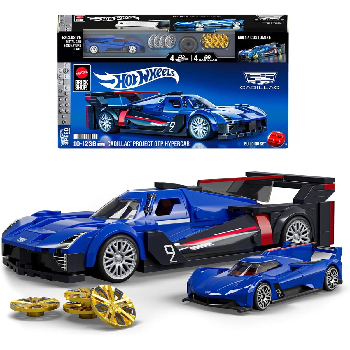 Set Construcción Mattel Hot Wheels Cadillac Gtp 1236 Piezas