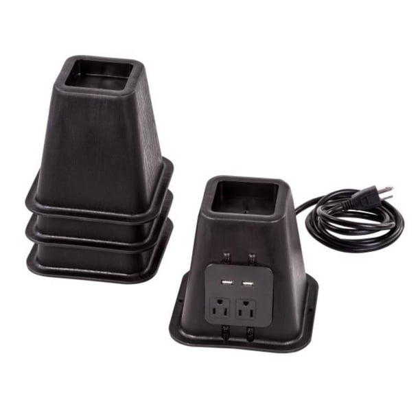 Elevador de cama Honey-Can-Do de plástico, 6 cm de alto x 16,4 cm de ancho x 16,4 cm de largo