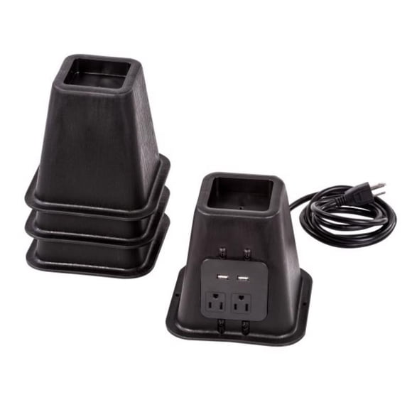Elevador de cama Honey-Can-Do de plástico, 6 cm de alto x 16,4 cm de ancho x 16,4 cm de largo