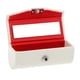 thumbnail image 4 of Estuche para lápiz labial de cuero, caja de almacenamiento con espejo para monedero blanco, 4 of 5