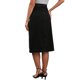 thumbnail image 3 of INSPIRE CHIC Falda Midi de Mezclilla para Mujer de Cintura Alta con Botones y Abertura Casual en Negro Talla M, 3 of 6