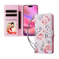 Foxdock Funda Tipo Cartera Floral Para Samsung Galaxy S22 Ultra 5G ,Funda Con Tapa De Cuero Pu, Protección Antigolpes Con Ranuras Para Tarjetas Y Soporte