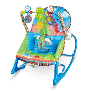 Genérico - Silla Mecedora Musical Con Vibracion Para Bebe Azul