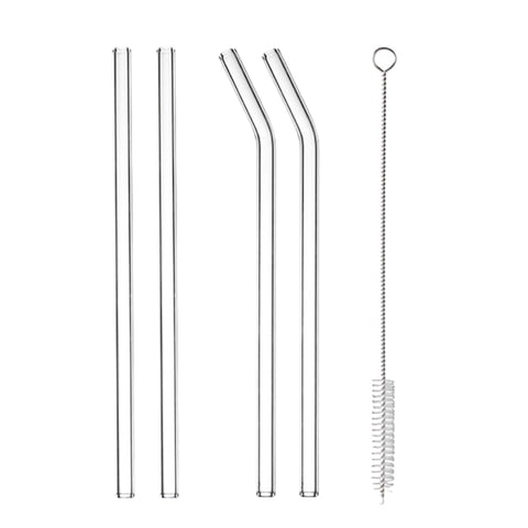 Bothyi - 4 Piezas Pajitas De Vidrio Pajitas De Batido De Vidrio Largas Para Picnics Hogar Té De Burbujas Estilo A