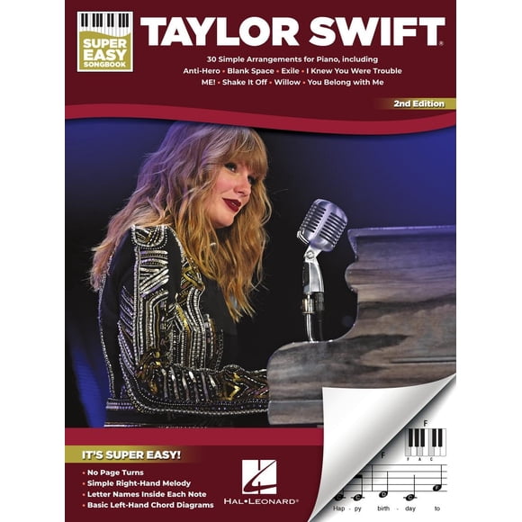 Libro Cancionero Super Easy De Taylor Swift 2ª Edición Para Piano