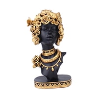 Magideal - Estatua Decorativa De Mujer Africana, Exquisita Estatuilla De Resina Hecha A Mano Para Mujer, Escultura Femenina Para Decoración De Estantería Para El , Negro, Estilo A