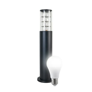 Hbled - Aplique Piso Espiral 60Cm Porta E-27 Negro Incluye Ampolleta Fría