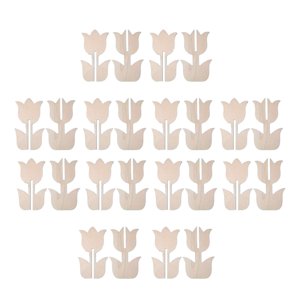 Magideal - Tulipanes De Madera Para Pintar Adornos Para El Hogar, Centros De Mesa Resistentes, Portátiles, Fáciles De Instalar, Tulipanes De Madera Diy Para Sala 12 Piezas