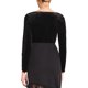 thumbnail image 3 of INSPIRE CHIC Blusa de Fiesta Ajustada para Mujer con Cuello Asimétrico Fruncido de Manga Larga de Terciopelo M Negro, 3 of 5