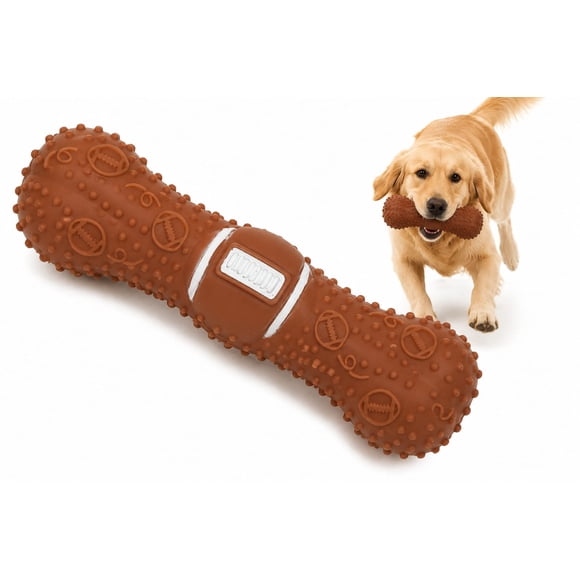 Juguete mordedor para perro con forma de hueso rugby de goma resistente