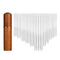 Magideal - Aguja De Coser De 30X, Aguja De Enhebrado Automático Para Coser A Mano, Reparación De Costura Con Una Caja De Madera, Aguja De Enhebrado Automático Caja De Palisandro