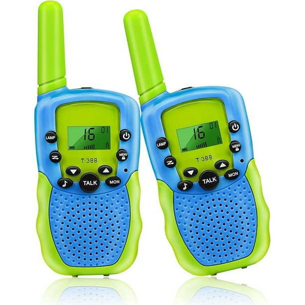 T 388 Walkie Talkies Para Niños 22 Canales De Sonido De Cristal De Dos Vías Juguetes Para Niños Con Linterna Regalos De Cumpleaños Para Niños De 4 A 12 Años De Edad Personaje Walkie Talkies