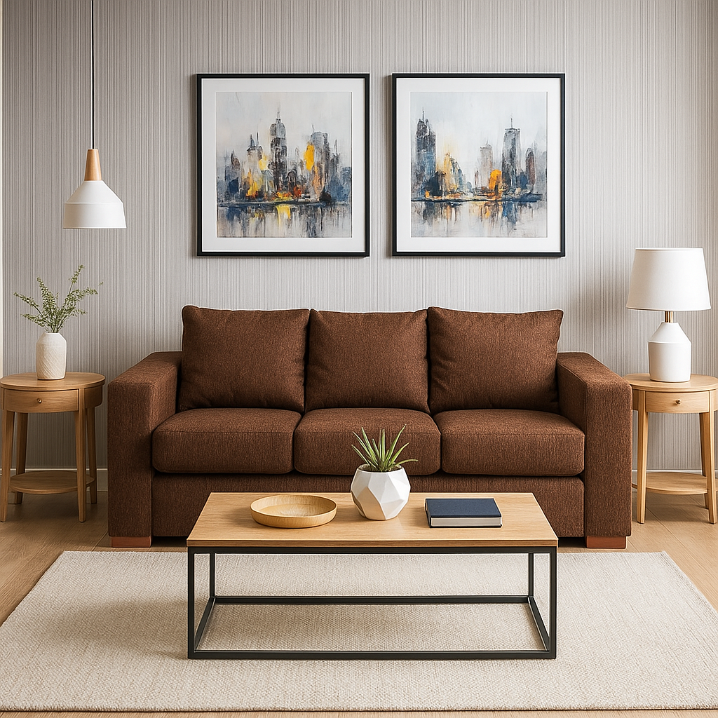 Dkora - Sofa 3 Cuerpos Cedric Cafe