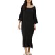 thumbnail image 1 of INSPIRE CHIC Vestido de Noche Maxi de Manga 3/4 para Mujer Regreso a Clases Camisón Largo Suave y Elástico con Cuello Redondo Ajuste Relajado Ropa de Casa 2XL Negro, 1 of 6