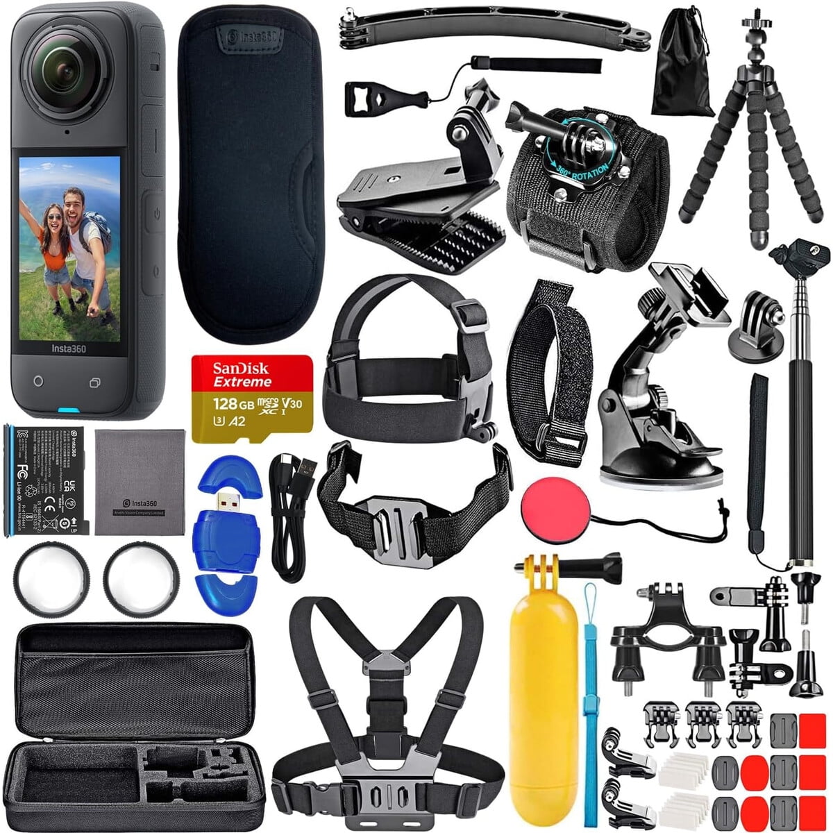 Camara Accian Insta360 X4 8k 360a Waterproof Kit 128gb