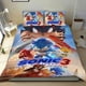 thumbnail image 1 of Sonic Conjunto de sábanas temático, trío de piezas, cómodo y amigable con la piel, diseño único, regalo de decoración para el hogar para familiares, amigos y fans, 90 cm * 190 cm, 1 of 6