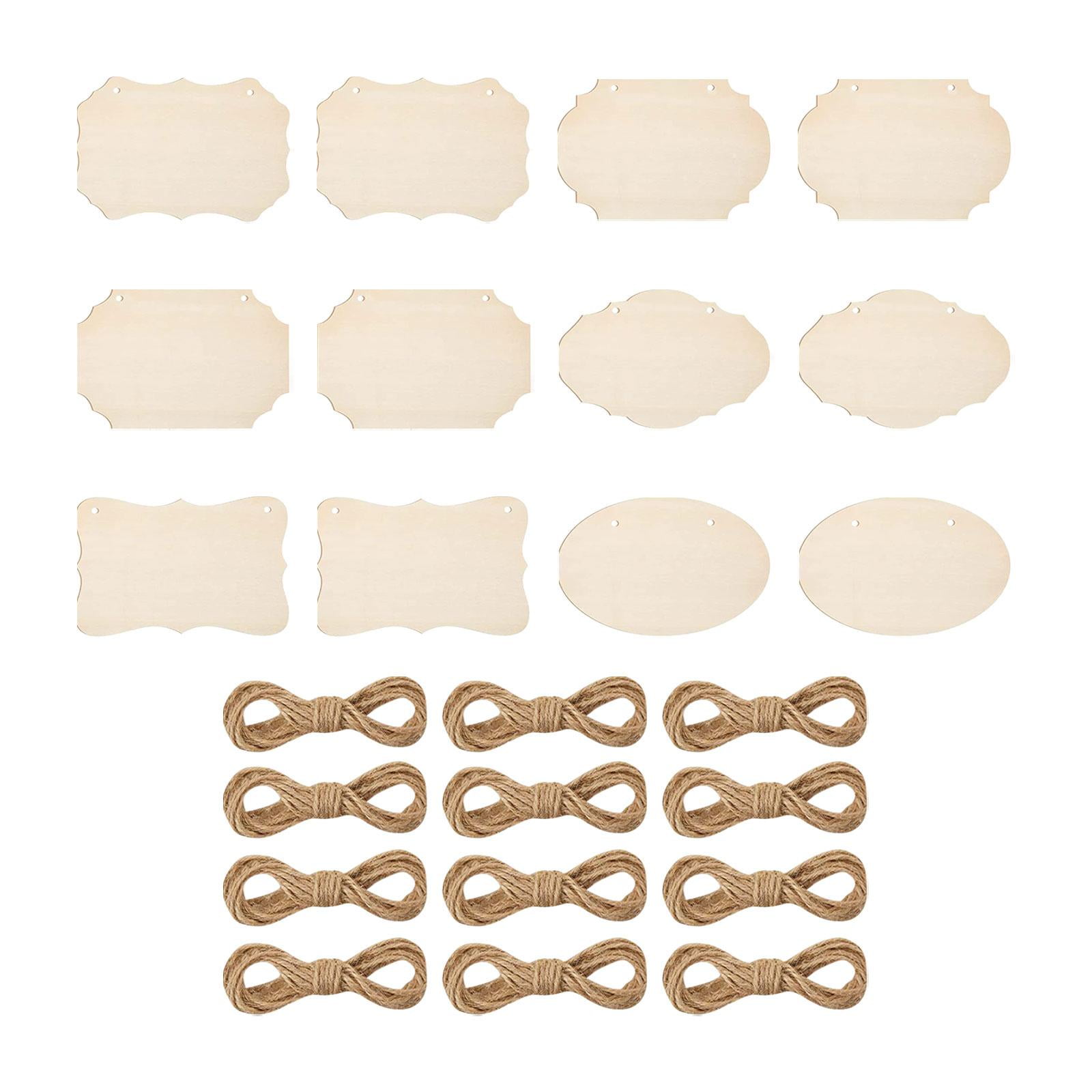 Bothyi - Placa De Madera En Blanco, Letrero De Madera Colgante Sin Terminar Diy Para Barra De Navidad, 12 Uds.
