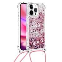 Funda Foxdock Para Iphone 16 Pro Max Con Cuerda Ajustable, Brillo Líquido, Protección Antigolpes Y Lente – Ideal Para Regalo