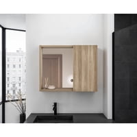 Tuhome - Botiquin 1 Puerta Y Espejo Alessi 40,3X50,5X11,1 Cm Fresno