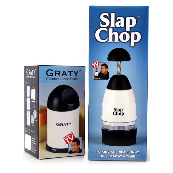 Cortador de alimentos Slap Chop & Graty de acero inoxidable